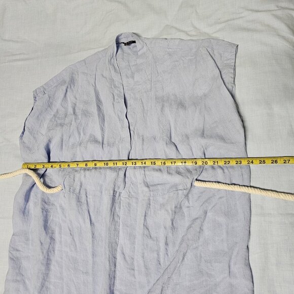 Vakko Mare Turkish Caftan Dress Women Size S Blue Linen - Picture 10 of 14